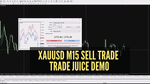 XAUUSD M15 Sell Trade Demo - Trade Juice Trading Software Demo