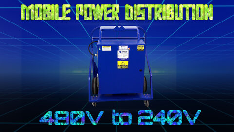 5 KVA Mobile Power Distribution Center - 480V to 240V 1PH - 25' #14 SOOW Cord