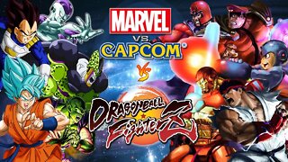 Um jogo que lembra a infância!!! Marvel vs Capcom vs Dragon Ball FighterZ (Gameplay Hard Mode)