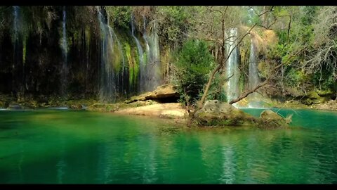 The soothing sound of a waterfall. Sounds of nature.