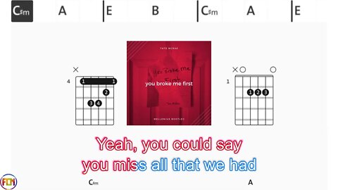 Tate McRae - You broke me first - (Chords & Lyrics like a Karaoke)