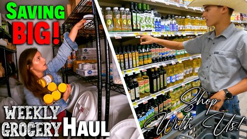 (SAVING BIG!) Weekly PREPPER Pantry HAUL! | Stocking Up The PANTRY With Us! | Food Shortage