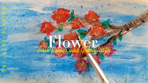 Acrylic painting of flower and branch simple for beginners(step by step).
