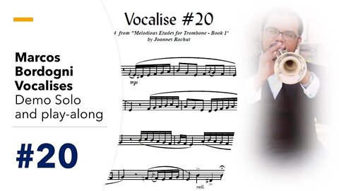 🎺🎺 [TRUMPET VOCALISE ETUDE] Marcos Bordogni Vocalise for Trumpet #20 (Demo Solo and play-along)
