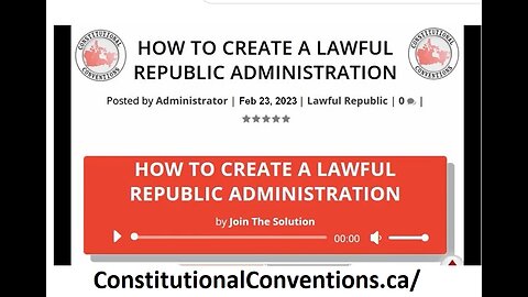 How to Create a Lawful Republic Administration