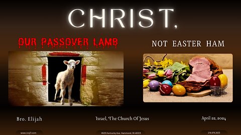 CHRIST, OUR PASSOVER LAMB NOT EASTER HAM