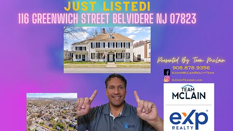 Belvidere NJ Real Estate - Just Listed 116 Greenwich Street Belvidere New Jersey 07823