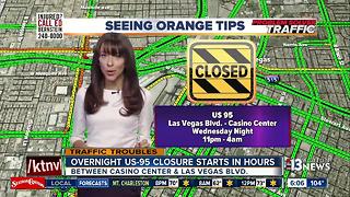 U.S. 95 will shut down between Casino Center, Las Vegas Boulevard