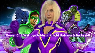 Power Girl destroys the new Darkseid & Arkham Knight Batman team