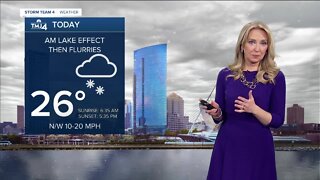 Mostly cloudy Friday with some flurries