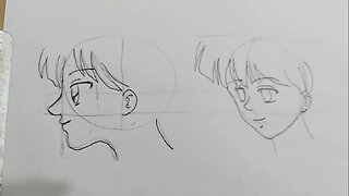 Como Desenhar o Rosto Feminino de Anime e Mangá: de Lado e Meio de Lado.