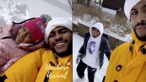 Dave East Takes Kids Out To Play In The Snow During Daddy Duty! ⛄️