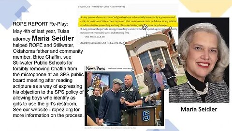 ROPE Report Re-Play - Attorney Maria Seidler - ROPE's Lawsuit Against Stillwater Public Schools
