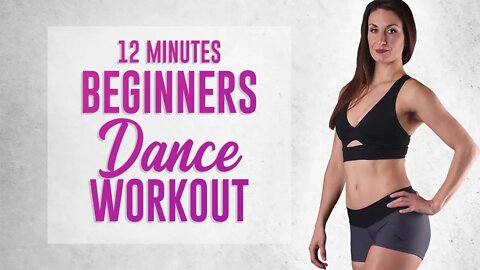Fun, Fat-Burning Cardio Dance Workout ♥ Beginners DanceFit for Weight Loss, 12 Min Fitness Routine