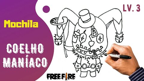 Como Desenhar a Mochila COELHO MANÍACO do Free Fire | LV. 3