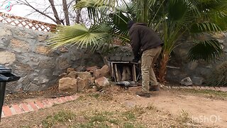 Landscaping Challenge: Removing a Fountain with Mando's Lawn Care! 🌿💧 Part 1