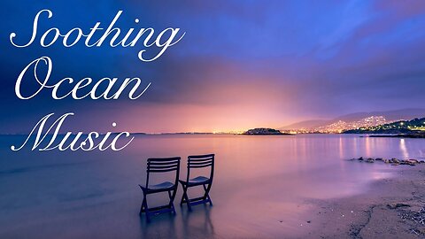 2 hours of Relaxing Ocean Sounds with Calm Music with Images of Night Ocean, Beach, Moon