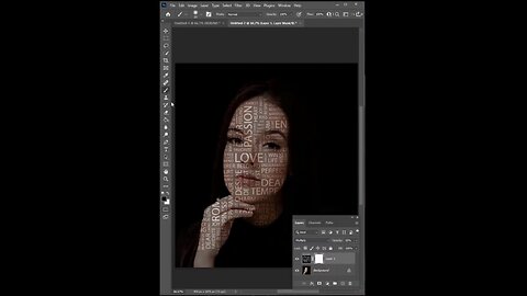 Text effect on photo in photoshop #short videos