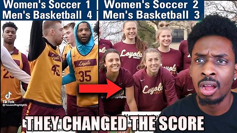 Women's soccer team gets embarrassed by Men's basketball ... They had to change the score
