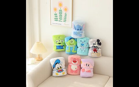 Lovely Mickey Stitch Blanket Cartoon Anime Nap Blanket Alien Lotso Spring Summer Flannel Blanket