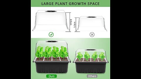 Tarli Pack of 5 Plant Germination Kit - 4" Dome Closure Seed Starter Tray, 2 Adjustable Vents A...