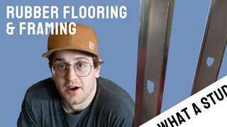 Rubber floors and steel studs in woodworking basement shop! ep02