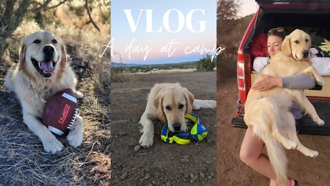 Making Camp in Sedona: Drone footage, Golden Retriever, Playing Catch and Hiking
