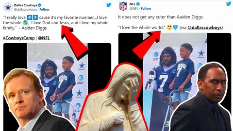 NFL & ESPN CANCELS GOD & JESUS! REMOVES THEM From Cowboys Tweet from Trevon Diggs Son's Quote!