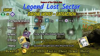 Destiny 2 Legend Lost Sector: Throne World - Extraction on my Arc Titan 10-28-23