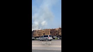Trailer On Fire On Highway 401