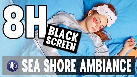 Stormy Sea Shore ASMR For Sleeping | 8 Hour Black Screen | Sea Shore Background White Noise