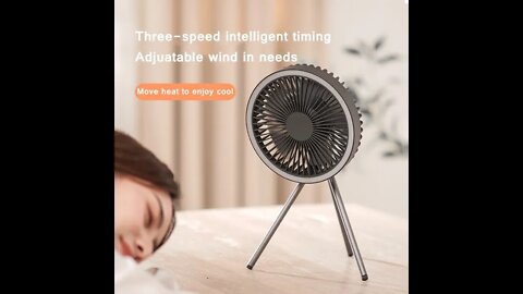 Rechargeable table fan with led light |Outdoor portable ceiling fan |Portable ceiling fan with light