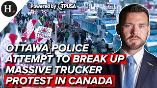 JAN 31 2022 - OTTAWA POLICE ATTEMPT TO BREAK UP MASSIVE TRUCKER PROTEST IN CANADA