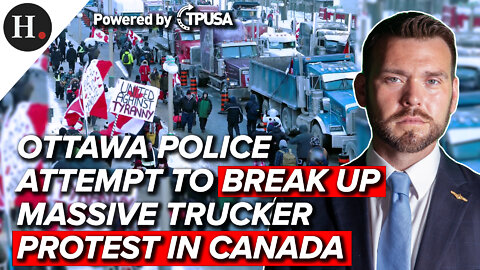 JAN 31 2022 - OTTAWA POLICE ATTEMPT TO BREAK UP MASSIVE TRUCKER PROTEST IN CANADA