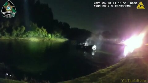 Driver of a stolen truck exceeds 100mph before crashing into a pond