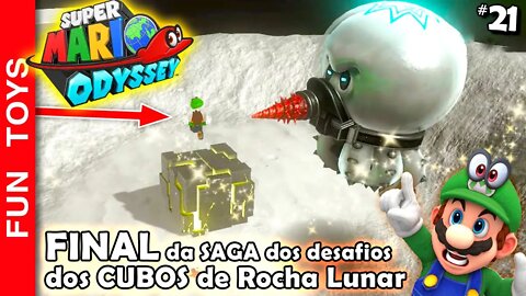 🔴 Super Mario Odyssey #21 - FINAL da SAGA do MARIO VERDE dos Cubos de Rocha Lunar - Parte 4/4 🚀🌛