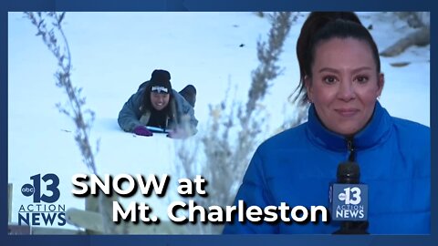 Visitors catch the Mount Charleston snow while it lasts