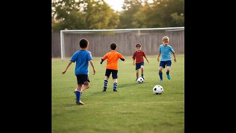 AI art: kids playing soccer
