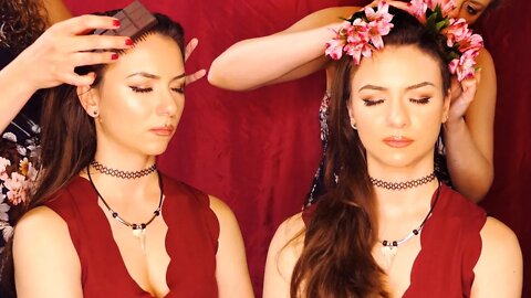 ASMR 😍 Corrina Rachel Braids Jessica's Hair, Fresh Flowers, Hair Play & Brushing, Soft Whispers ⚡