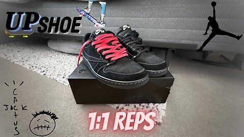 1:1 Travis Scott x Air Jordan 1 Low ‘Black Phantom' R3PS!- Upshoe Review