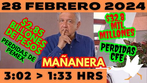 💩🐣👶 AMLITO | Mañanera *Miércoles 28 de febrero 2024* | El gansito veloz 3:02 a 1:33.