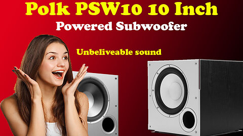 Polk PSW10 10 Inch Powered Subwoofer Up to 100 Watts with Power Port Technology (Black)