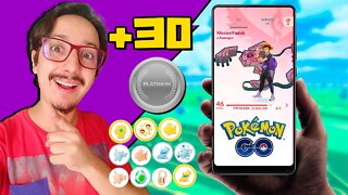 +30 MEDALHAS de Platina no Pokémon GO! Atualização da minha conta no jogo! LEVEL 46