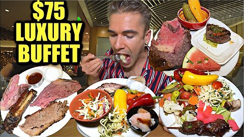 #1 RATED LAS VEGAS BUFFET vs COMPETITIVE EATER ($75 Luxury Buffet) | LAS VEGAS'S BIGGEST BUFFET