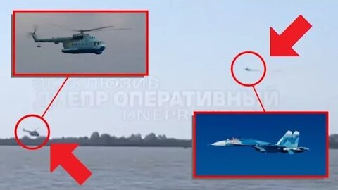 🔴 Russian Fighter Jet Tries To Down Ukrainian Helicopter With 30mm Cannon From Close Range