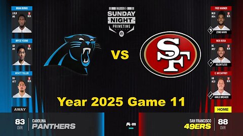 Madden 24 Year 2025 Game 11 Panthers Vs 49ers 1 35x speed