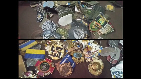 Bakhmut: Collection of captured chevrons taken from Ukrainian soldiers