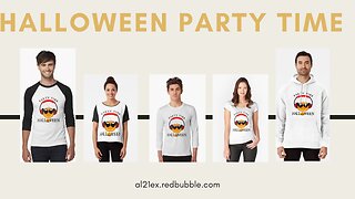 HALLOWEEN PARTY TIME FUNNY PUMPKIN T-SHIRT & MERCH DESIGN BY AL21EX REDBUBBLE SHOP