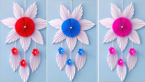 White paper Flower Wall Hanging / Home Decoration / A4 sheet craft / DIY Wall Decor / Paper Craft