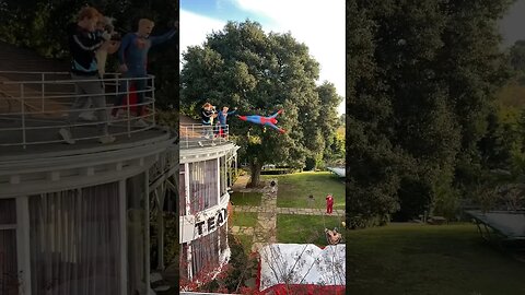 Spider-Man Jumps off a roof IRL